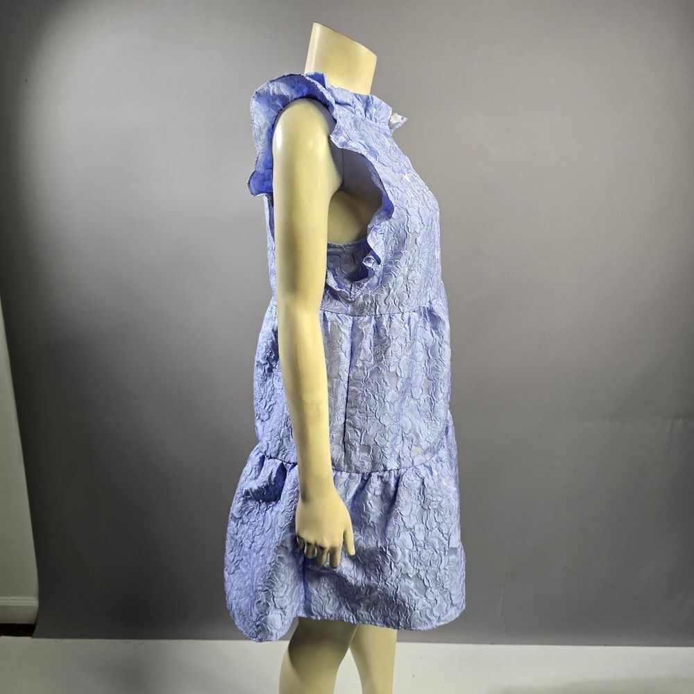 THML Light Blue Textured Mini Dress R7 - Picture 3 of 5